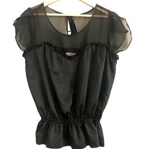 DKNY Pinup Vintage 1930s look satin peplum blouse